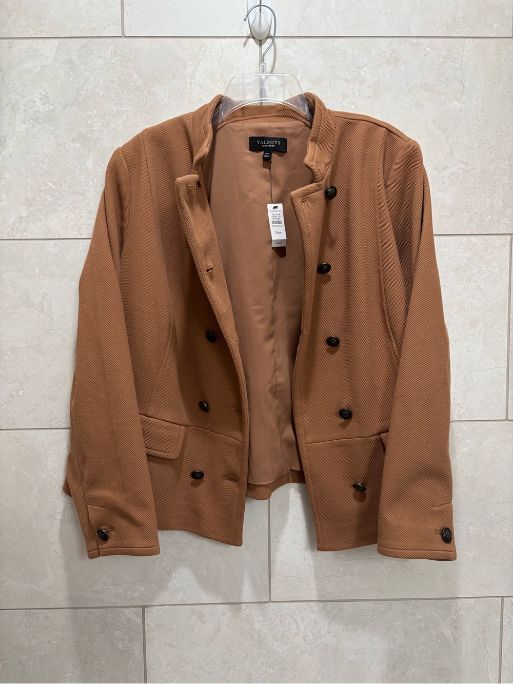 Talbots Camel Double-Breasted Military Blazer - Picture 6 of 6